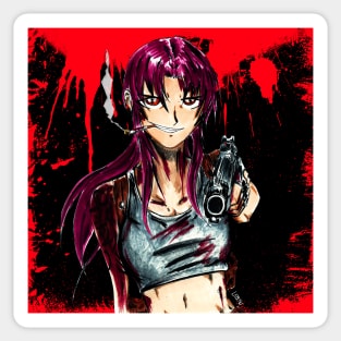 Revy the bounty hunter in black lagoon island Sticker